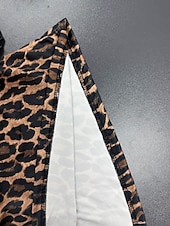 billiga Grafiska kjolar-Dam Kjol A-linje Mode Ledigt Maxi Hög midja Kjolar Leopard Mönster Microelastisk Gata Dagligen Leopard Sommar Polyester