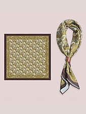 cheap Men&#039;s Ties &amp; Bow Ties-Men’s Paisley Print Square Neck Scarf with Leather Buckle, Vintage Style Polyester Bandana for Outdoor Travel, Parties and Daily Fashion