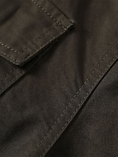 levne Cargo bundy-Pánské Trucker bunda Nákladní bunda Neformální bunda Dovolená Denní Kapsy Jaro Podzim Bez vzoru Módní Klasické Stojáček Standardní Černá Khaki Armádní zelená Saka