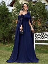 voordelige BLAUW-A-Lijn Quinceanera Jurken Elegante Jurk Formele Bruiloft Vloerlengte Mouwloos One Shoulder Chiffon met Plooitjes