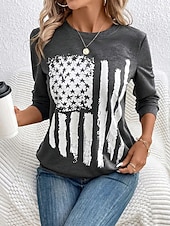 ieftine Magazin grafic Sweatshirts &amp; Hanorace-Pentru femei Hanorac pulover Grafic Dungi Casual Manșon Lung Stil Nautic Topuri obișnuite Casă Stradă Zilnice Imprimeu Alb Roz Îmbujorat Albastru piscină Maro Gri Vară Primăvară Toamnă Iarnă