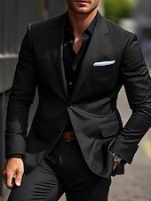 abordables Trajes formales-De los hombres Boda Trajes Muesca Negro Burdeos Negocios Formal Color sólido A Medida Juego de 2 piezas Recto 2 botones
