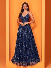 levne Polos formální / Koktejl-Šaty ve tvaru A pro Quinceanera Elegantní Šaty Formální Svatební Dlouhé bez rukávů V Výstřih Polyester Bez zad s plizé