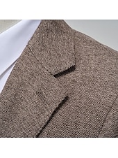 voordelige Formele pakken-heren wollen tweed pakken bruiloft zakelijk visgraat pakken bruin grijs retro formeel op maat 3-delig enkelrijs tweeknoops