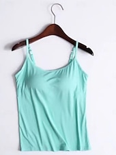 billiga Enkel linne-Dam Camisole linne Ensfärgat Dagligen Grundläggande Ledigt Ärmlös Axelband Vanliga toppar Dagligen Öppen rygg Svart Purpur Grön Beige Sommar