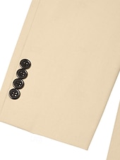 billige Uformelle dresser-herre lindresser strand bryllup sommerdresser ensfarget 3-delt skreddersydd passform enkeltspent to-knapper beige himmelblå hvit
