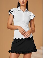 billiga Kvinnors golfkläder-Dam Vandringspolotröja Vit Kortärmad Överdelar Golfkläder för damer Kläder Outfits Bär kläder