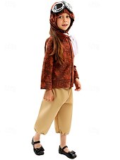 billige Yrke og uniformkostymer-Karnevalskostyme STEM-dagen Karriererollespill Kjoler Drakter Kostume Pilot Pilotbriller Cosplay Barne Jente Halloween Karneval Ytelse Pedagogisk utkledning Kle deg ut på skolearrangementet Kle deg