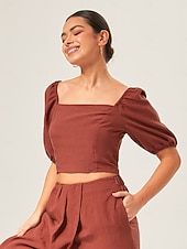 economico Bluse e camicie-camicetta smock in misto lyocell