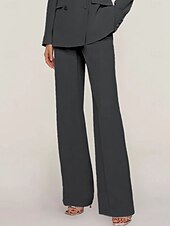 economico Tailleur pantalone della mamma-Tuta / Completo Pantalone Abito da cerimonia per signora Formale Ospite di nozze Elegante Colletto a Camicia Lunghezza al pavimento Chiffon Elasticizzato Manica Lunga con Bottoni Tinta unita 2025