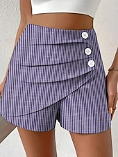 ieftine Pantaloni scurți grafici-Pentru femei chinez Pantaloni Scurți Vacanță Epocă Stilul etnic Scurt Talie Înaltă Grafic Geometric Dunga Plisată Micro-elastic Vacanță Stradă Zilnic Albastru ou de Măcăleandru Violet Roșu-aprins