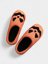 cheap Shoes For Women-Women&#039;s Halloween Pumpkin Face Slippers - Cozy Orange Plush Indoor Shoes with Jack-O&#039;-Lantern Design for Fall Nights,Costume Parties &amp; Gifts