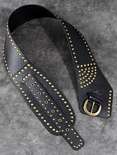 abordables Ceinture pour femme-Femmes Noir Marron Faux Cuir Punk ancien Style Gothique Été Printemps Automne