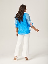 economico Bluse e camicie-pullover con stampa in stile vacanza