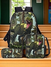 olcso Gyerekek és tinédzserek hátizsákok-3 darabos dinoszaurusz hátizsák szett gyerekeknek – t-rex mintás iskolatáska uzsonnástáskával és tolltartóval, tartós, könnyű könyvtáska fiúknak és lányoknak, ideális iskolába, utazáshoz és születésnapi ajándékokhoz (Vincent Hie)