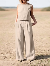 levne Sady-Dámské Elegantní Módní Šik ven Košile Halenka Bez rukávů Tričkový Pevná barva Venkovní Práce Ležérní Námořnická modř Oranžová Trávová zelená Léto Volný
