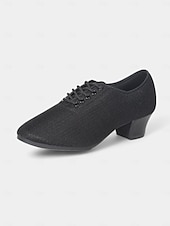 cheap Dance Sneakers-Women&#039;s Mesh Lace-Up Ballroom Dance Shoes with Low Heel, Breathable Professional Practice Footwear for Latin and Waltz Performance