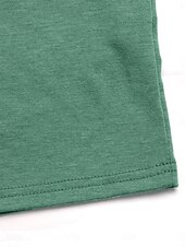 abordables T-shirt uni-Femmes T-shirt Uni Mode Élégant Classique Manche Courte Col ras du cou Hauts Réguliers Quotidien Week-end Patchwork Vert Été Printemps