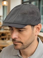 preiswerte Herrenhüte-Atmungsaktive Newsboy-Mütze aus Mesh für Herren – leichte Sommer-Schiebermütze im klassischen Ivy-Stil für Outdoor-Aktivitäten und Freizeit
