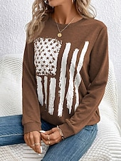 ieftine Magazin grafic Sweatshirts &amp; Hanorace-Pentru femei Hanorac pulover Grafic Dungi Casual Manșon Lung Stil Nautic Topuri obișnuite Casă Stradă Zilnice Imprimeu Alb Roz Îmbujorat Albastru piscină Maro Gri Vară Primăvară Toamnă Iarnă