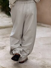 economico gamba larga e vita alta-Per donna Chinos Vacanza Moda Streetwear Lunghezza intera Vita Alta Semplice Tasca Fascia Elastica Comodo Morbido Confortevole Micro-elastico All&#039;aperto Streetwear Giallo Rosa Grigio Estate Primavera