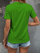 abordables T-shirt Animaux-Femmes T-shirt Graphique Animal ancien Élégant Classique Manche Courte Col ras du cou Col en V Col rond Hauts Réguliers Quotidien Sortir Week-end Imprimé Blanche Jaune Rouge Bleu Violet Été Printemps