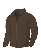 economico Giubbotti Casual-Per uomo Giacca Invernale Giacca in Pile Giacca Casual Vacanza Quotidiano Calore Termico Tasca Pile Autunno Inverno Semplice Moda Streetwear Collo alla coreana Regolare Aalbicocca Nero Blu marino