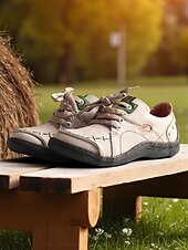abordables Baskets femme-Chaussures décontractées à lacets en cuir violet pour femmes – Chaussures rétro confortables faites à la main pour le quotidien, les voyages et les activités de plein air