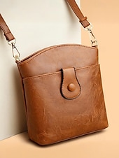cheap Crossbody Bags-Women&#039;s Faux Leather Crossbody Bag with Multiple Compartments – Vintage Casual Shoulder Purse for Daily Commute, Shopping and Travel
