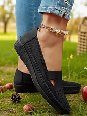 preiswerte Damenhausschuhe und -halbschuhe-Atmungsaktive Flyknit Cut-Out-Loafer für Damen – leichte, lässige Schlupfschuhe für Gartenarbeit und Outdoor-Aktivitäten