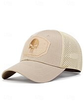 preiswerte Herrenhüte-Taktische Baseballkappe mit Totenkopf-Stickerei für Herren – verstellbare Netzrückseite, Camouflage-Stil, lässige Outdoor-Sportmütze für Halloween-Partys und den Alltag