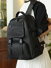 abordables Sacs à dos de Collège-Sac à dos minimaliste de grande capacité pour étudiants et navetteurs – sac à dos pour ordinateur portable multi-poches avec sangles latérales et boucle avant pour l&#039;école, les voyages ou un usage quotidien