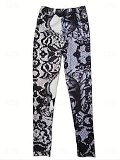 abordables Bas de Halloween-Leggings pour femmes Pantalons Impression 3D Vacances Mode Décontractée Longueur Complète Haute Taille Imprimé Graphique Floral Respirant Doux Extensible Vacances Décontracté Quotidien Bleu Œuf de