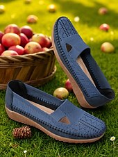 preiswerte Damenhausschuhe und -halbschuhe-Atmungsaktive Flyknit Cut-Out-Loafer für Damen – leichte, lässige Schlupfschuhe für Gartenarbeit und Outdoor-Aktivitäten