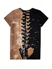 baratos Tops de Halloween-Camiseta Feminina de Halloween Gráfica Abóbora Floral Estampa de Caveira Vintage Estilosa Clássica Manga Curta Gola Redonda Tamanhos Regulares Impressão Diária Fim de Semana Preto Branco Vermelho