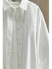 billige Skjorter-dameskjorte i 100 % bomull ensfarget elegant hverdag stilig langermet skjortekrage vanlig topper arbeid daglig ferie hvit gul rosa blå grønn vår, høst, vinter, sommer