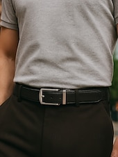 abordables Ceintures pour hommes-Ceinture en cuir véritable pour homme avec boucle à cliquet automatique – Ceinture classique ajustable pour le travail, le bureau et le quotidien