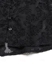 economico Top in Pizzo-Per donna Camicia Semplice Elegante Moderno Manica Lunga Scollo a V Top Regolari Quotidiano Ferie Rete Nero Primavera Autunno