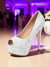 abordables Fête de la Vie Nocturne-Escarpins à plateforme peep-toe argentés pour femmes avec motif subtil - escarpins à talons aiguilles hauts et audacieux pour les cocktails et les événements en soirée