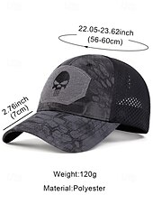 preiswerte Herrenhüte-Taktische Baseballkappe mit Totenkopf-Stickerei für Herren – verstellbare Netzrückseite, Camouflage-Stil, lässige Outdoor-Sportmütze für Halloween-Partys und den Alltag