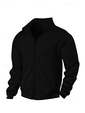 economico Giubbotti Casual-Per uomo Giacca Invernale Giacca in Pile Giacca Casual Vacanza Quotidiano Calore Termico Tasca Pile Autunno Inverno Semplice Moda Streetwear Collo alla coreana Regolare Aalbicocca Nero Blu marino