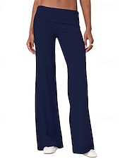 ieftine picior lat și talie înaltă-Pentru femei Picior Larg Pantaloni Pantaloni Palazzo Modă Șic Stradă Lungime totală Natural Simplu Talie elastică Respirabilitate Comfortabil Stradă Purtare Zilnică Ieșire Roșu Vin Negru 1 # Negru