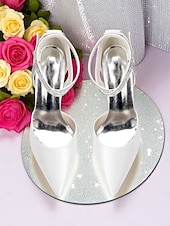 economico cocktail-Scarpe con tacco a spillo da donna in raso viola con punta affilata e cinturino alla caviglia con strass - scarpe eleganti con tacco alto glamour per signore, ideali per cocktail party ed eventi