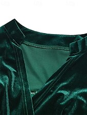 preiswerte Einfaches Kleid-Damen Minikleid Samtkleid Freizeitkleid Mode Modern Täglich Date Wochenende Normale Passform Einfach Langarm V Ausschnitt Wein Marineblau Orange Grün Herbst Winter