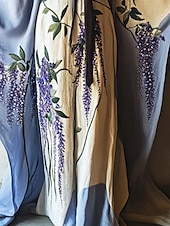 tanie Sukienki boho-damska długa sukienka maxi sukienka boho sukienka na co dzień sukienka rozkloszowana sukienka letnia vintage wakacje codzienna plaża regularny krój kwiatowy długi rękaw dekolt w serek niebieski lato wiosna jesień