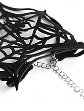 preiswerte Damenarmband-Damen-Halloween-Handarmband mit Spinnennetz – schwarze Gothic-Handkette aus Polyester mit Spinnendesign für Kostümpartys und Cosplay