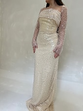 levne zelená-Večerní šaty s flitrovaným sloupcem, elegantní karnevalové formální šaty na zem s dlouhým rukávem, svatební, čtvercový výstřih s třpytkami 2025