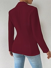 billige Blazere og dresser-Dame Blazer Bekvem Pustende Knapper Mote Moderne عادي Arbeid Daglig Normal Aftæpning Normal Langermet Yttertøy Svart Hvit Rød Vår Høst