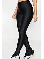 billige Vanlige leggings-Dame Leggings Gatemote Fritid Lang Høy Midje عادي Høyt snitt Pusteevne Myk Mikroelastisk Feriereise Gate Dagligdagstøy Svart Høst Normal