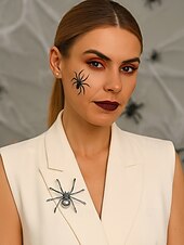 preiswerte Halloween-Zubehör-Halloween-Spinnenbrosche für Damen – schwarze Spinnennadel aus Legierung mit Kunstperle, Vintage-Schmuck im Gothic-Stil für Damen, ideal für Partys, Cosplay und Kostümzubehör